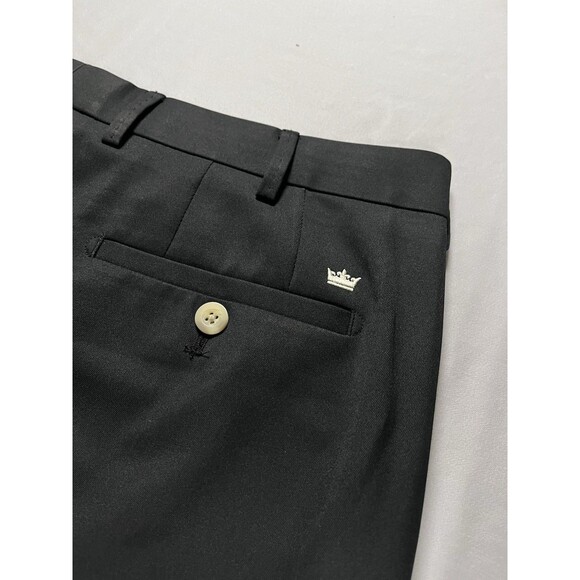 Peter Millar Mens Pants 35x29 Durham Performance Black Stretch Dress Pants Golf - Picture 9 of 13